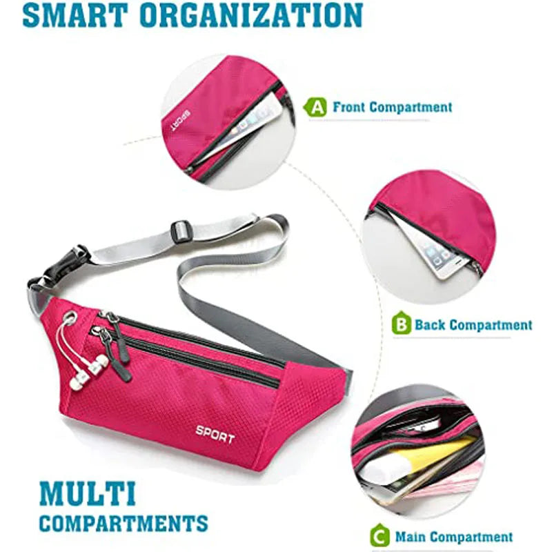 Men And Women Sport Waist Fanny Pack Or Crossbody Wallet Belt