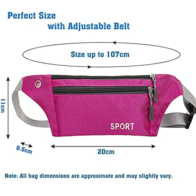 Men And Women Sport Waist Fanny Pack Or Crossbody Wallet Belt