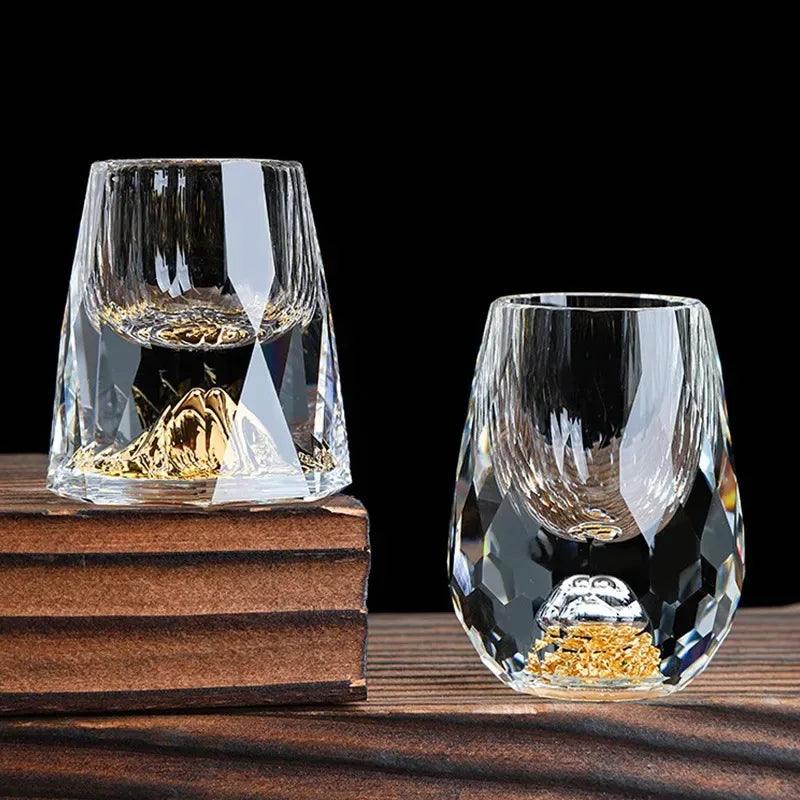 LOULONG Luxury Crystal Glass With Double Bottom Gold Foil High-end Gifts