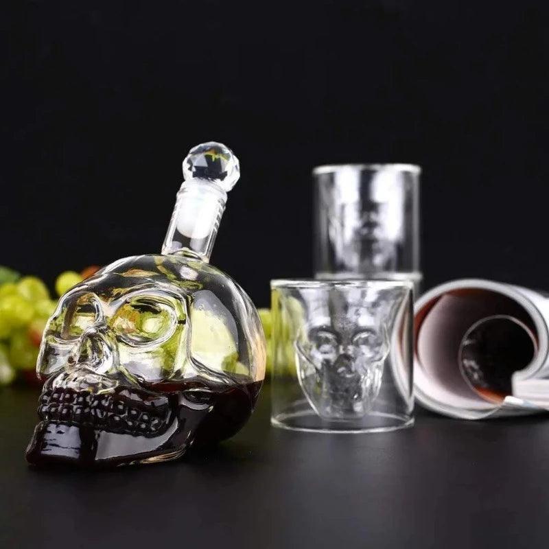 Whiskey Transparent Skeleton Skull Shot Wine Decanter Glass - VM THE MODEL