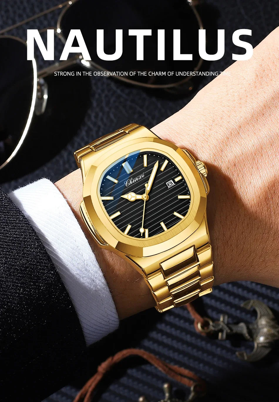 Men Fashion Steel Luminous Casual Business Watch