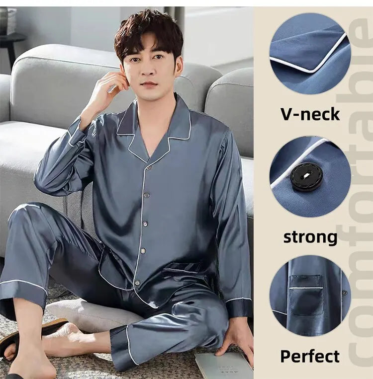 Men Ice Silk Pyjamas