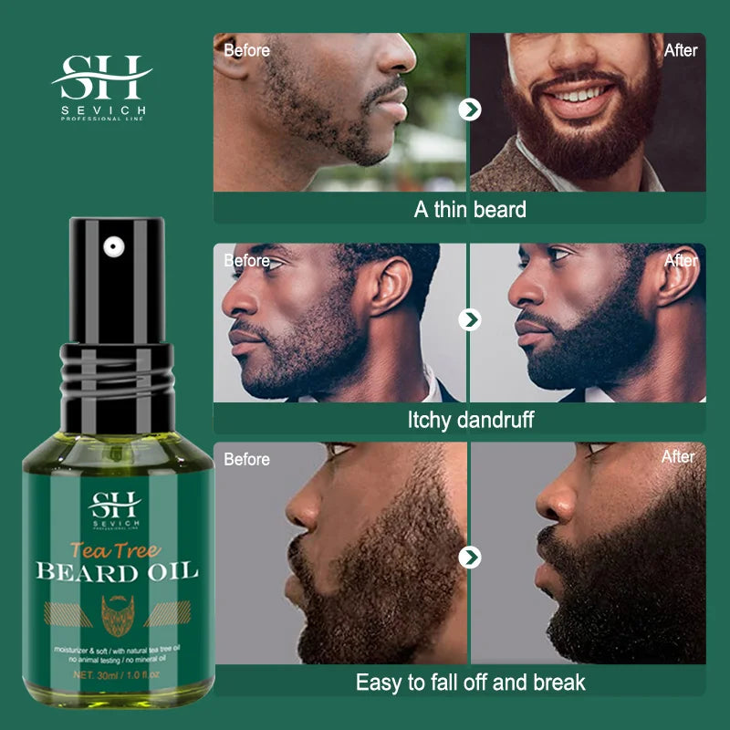 Men Biotin Beard Oil Natural Tea Tree Nourishing Regrowth Oil