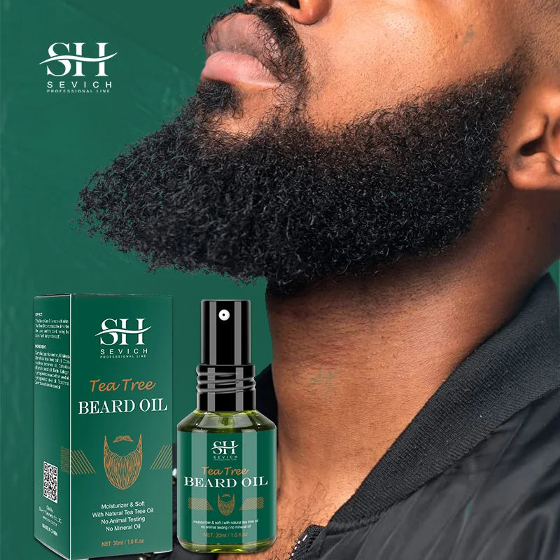 Men’s Biotin Beard Oil – Tea Tree Growth Serum for Nourish, Regrowth & Thickening