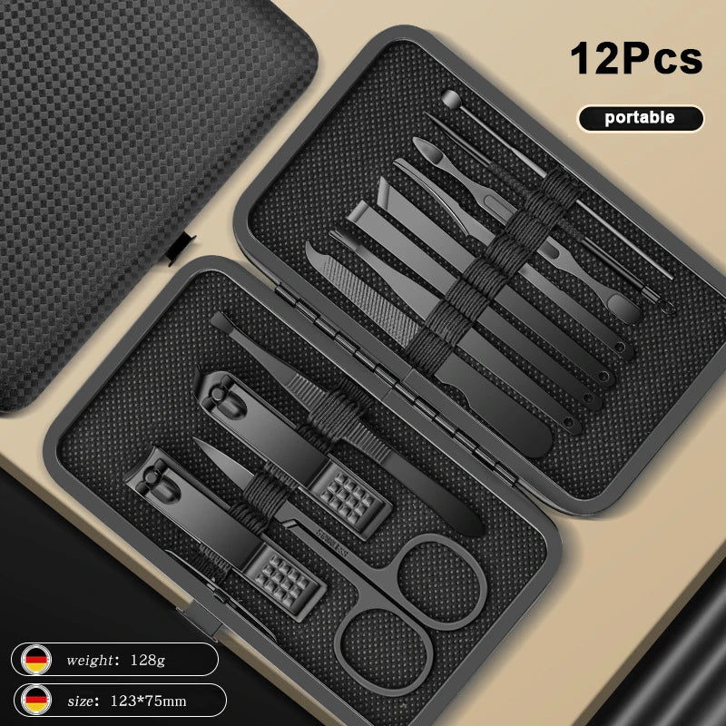 Household Stainless Steel 8/12/15/20/24 pcs Manicure Cutters Nail Clipper Set