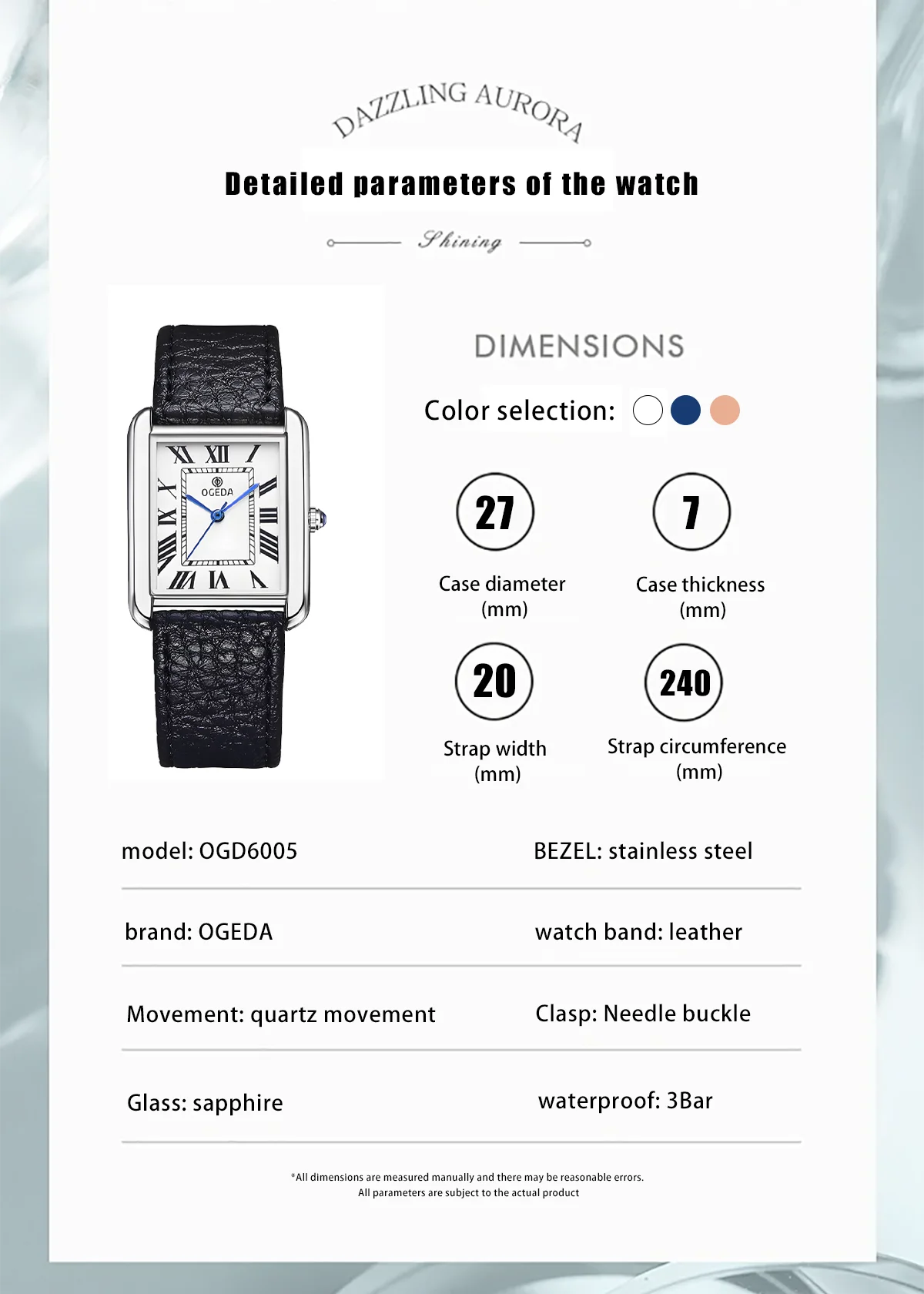 Men's Quartz Watch Sapphire With Stainless Steel Case