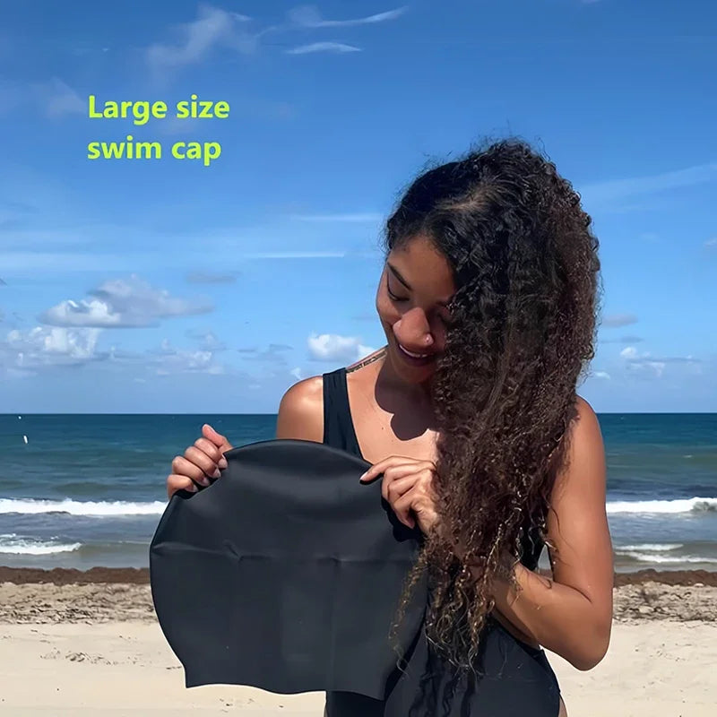 Large Swimming Cap for Long Hair Braids Dreadlocks Curls Unisex