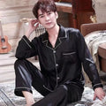 Men’s Ice Silk Pyjamas – Lightweight Satin Summer Sleepwear/Loungewear Set
