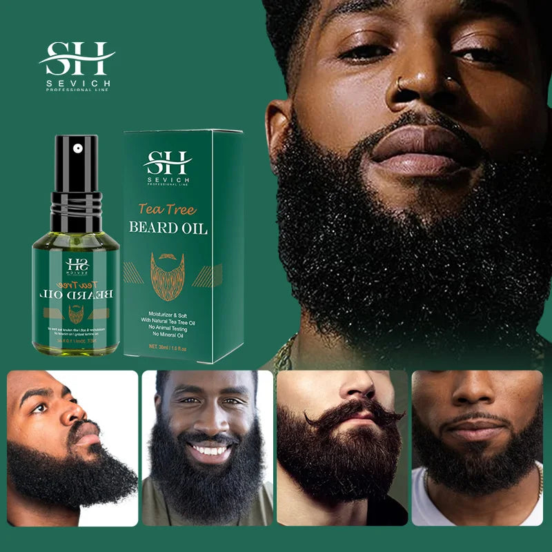 Men Biotin Beard Oil Natural Tea Tree Nourishing Regrowth Oil