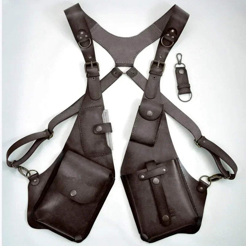 Medieval Leather Harness Holster Pouch Bag Viking Cosplay Wallet Festival Gear