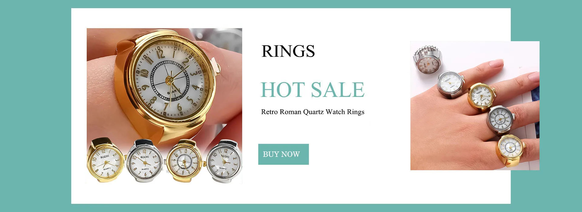 Vintage Unisex Punk  Steel Finger  Watch Ring