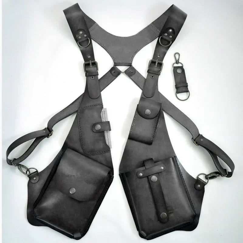 Medieval Leather Harness Holster Pouch Bag Viking Cosplay Wallet Festival Gear