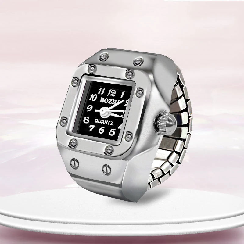 Vintage Unisex Punk  Steel Finger  Watch Ring