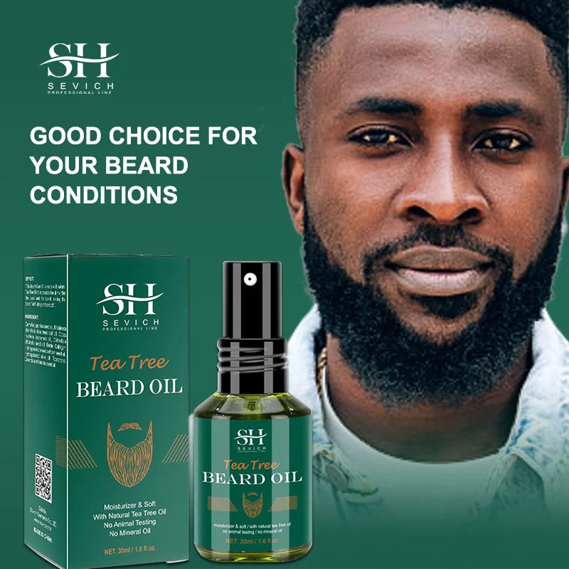 Men Biotin Beard Oil Natural Tea Tree Nourishing Regrowth Oil