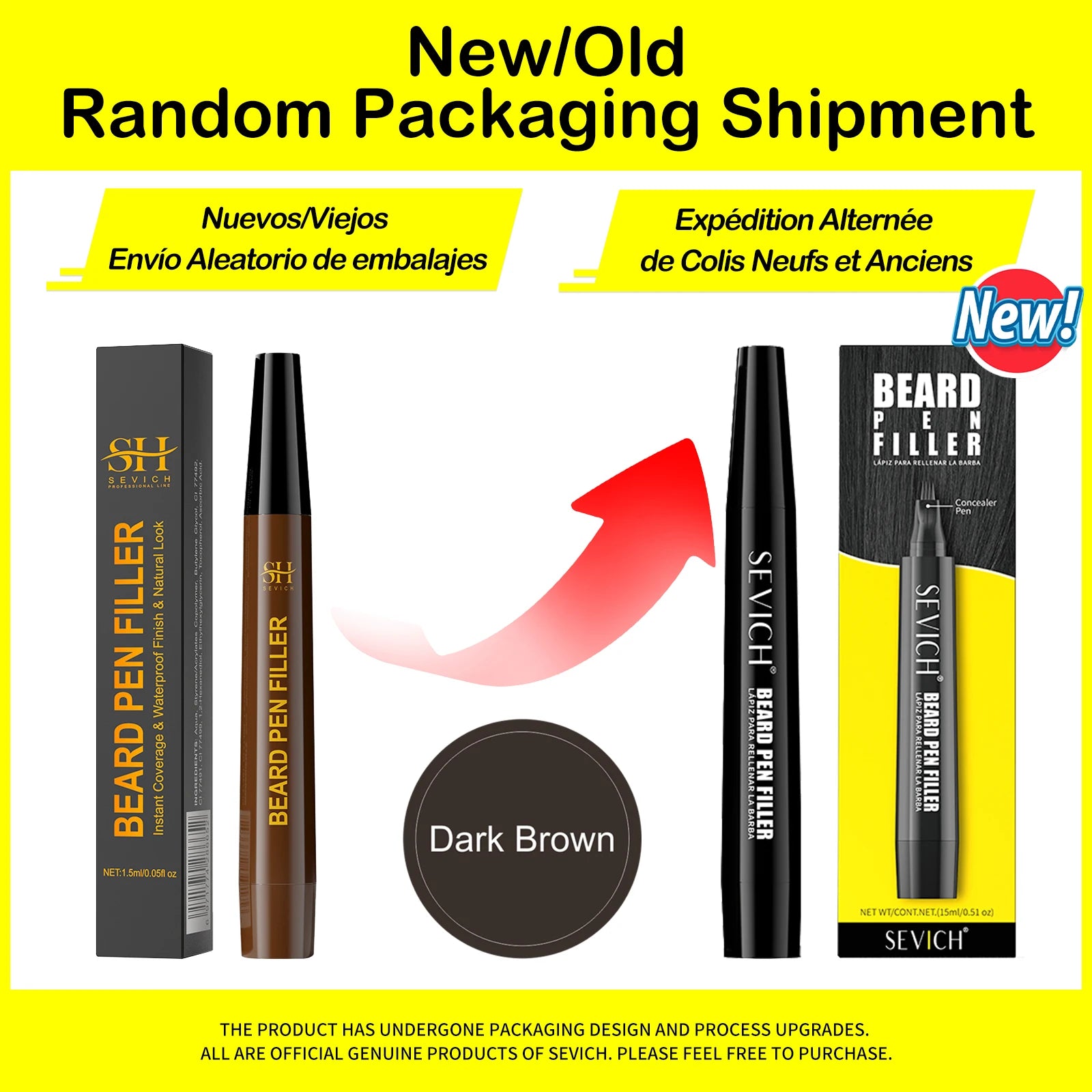 Beard - Moustache Filler Pen Waterproof Hairline Enhancer Black Fibre for Men