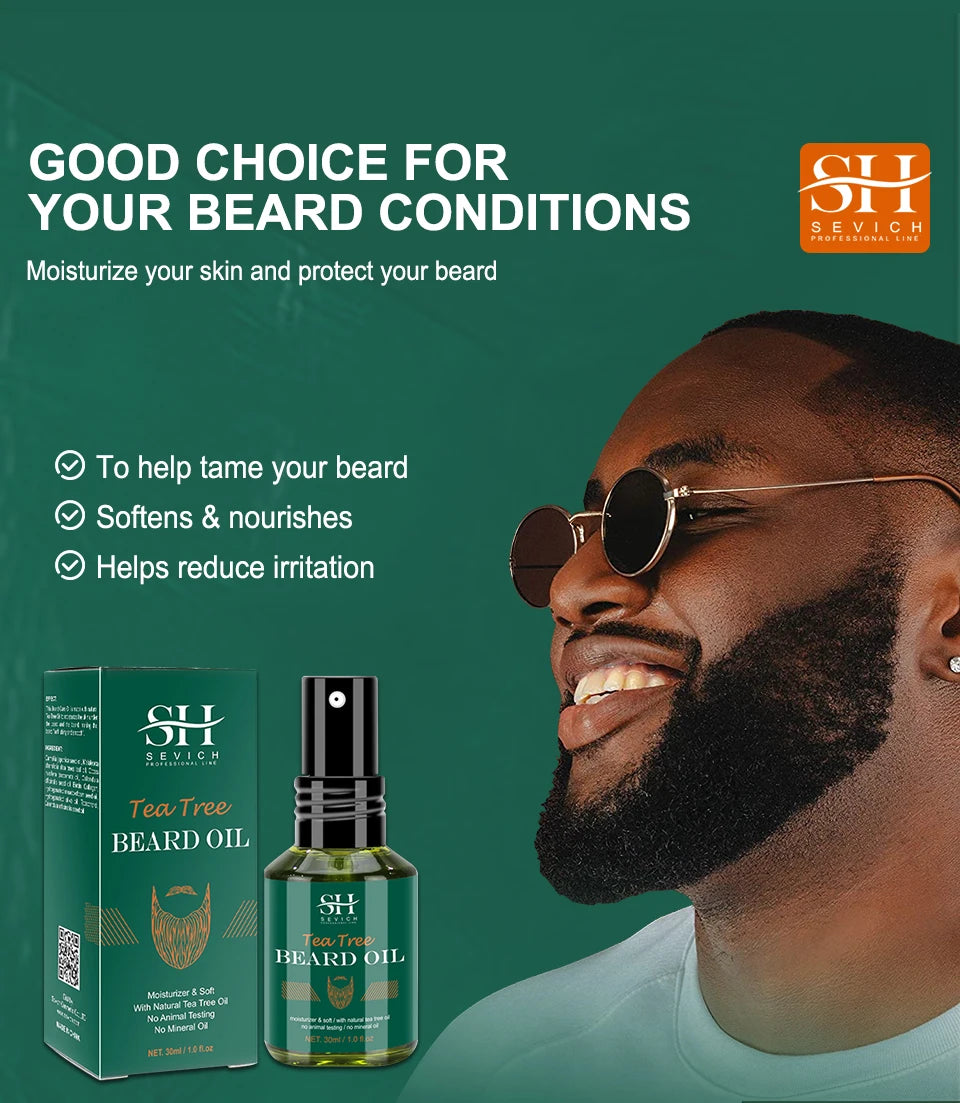 Men Biotin Beard Oil Natural Tea Tree Nourishing Regrowth Oil