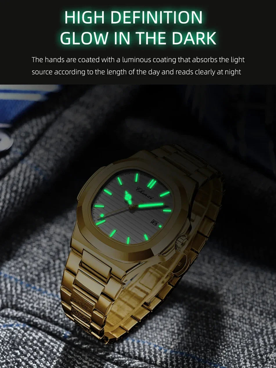 Men Fashion Steel Luminous Casual Business Watch