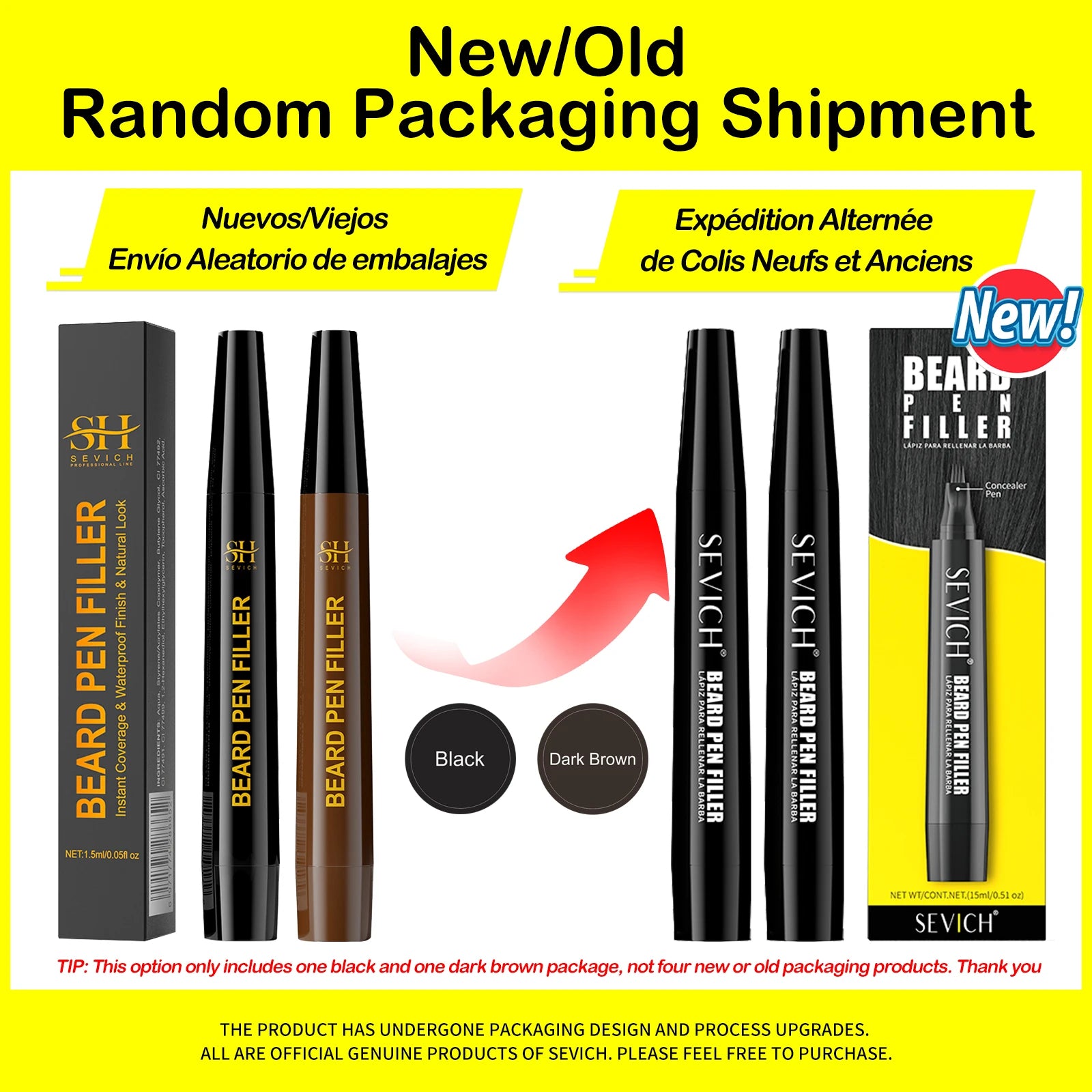 Beard - Moustache Filler Pen Waterproof Hairline Enhancer Black Fibre for Men