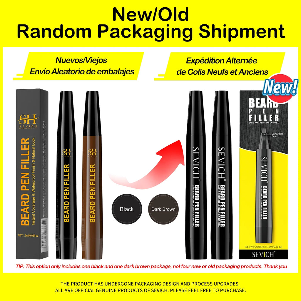 Beard & Moustache Filler Pen – Waterproof Hairline Enhancer (Black Fibre)