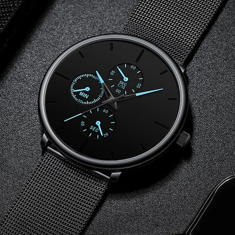 Luxury Business Men Fashion Watches Ultra Thin Steel Mesh Belt