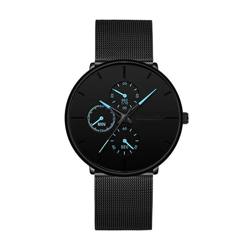 Luxury Business Men Fashion Watches Ultra Thin Steel Mesh Belt