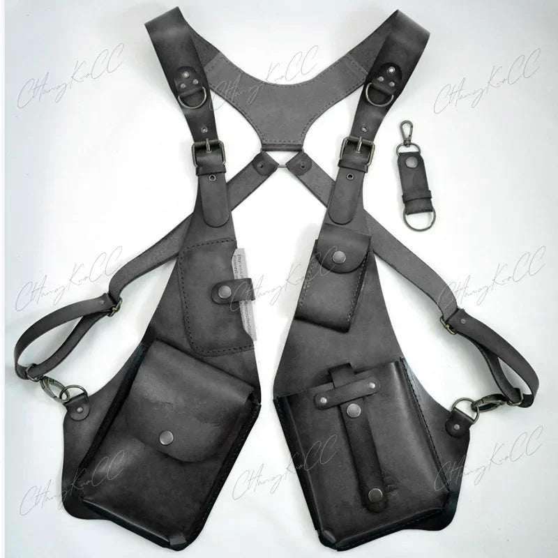 Medieval Leather Harness Holster Pouch Bag Viking Cosplay Wallet Festival Gear