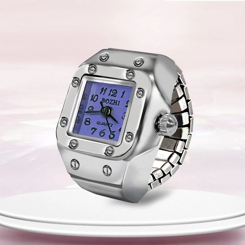 Vintage Unisex Punk  Steel Finger  Watch Ring