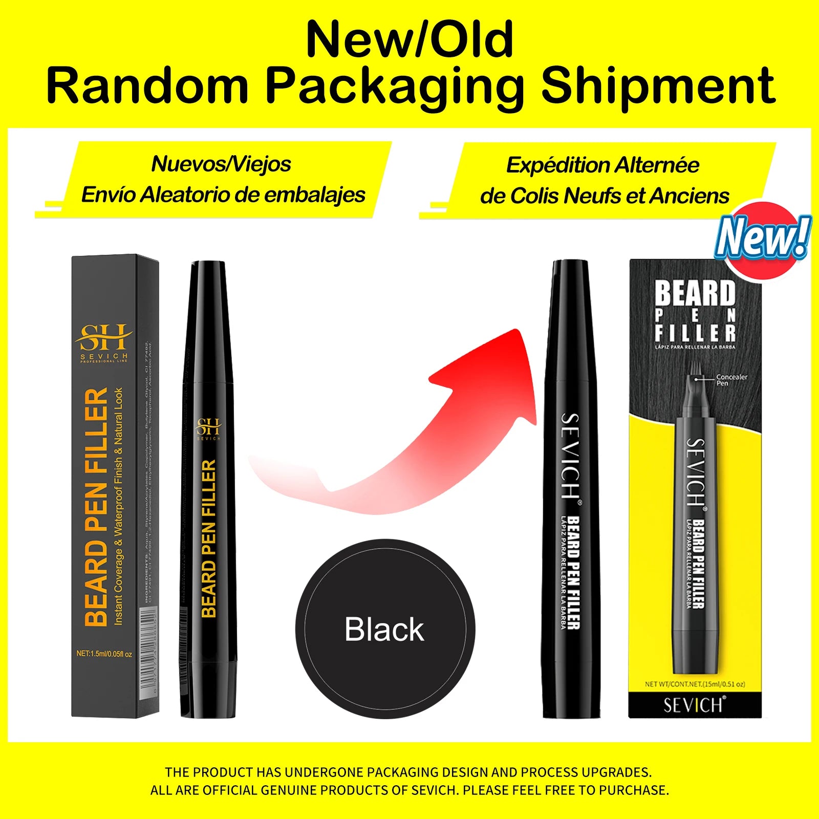 Beard - Moustache Filler Pen Waterproof Hairline Enhancer Black Fibre for Men