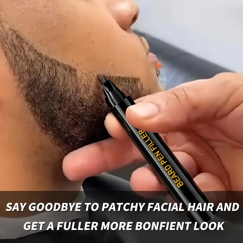 Beard & Moustache Filler Pen – Waterproof Hairline Enhancer (Black Fibre)