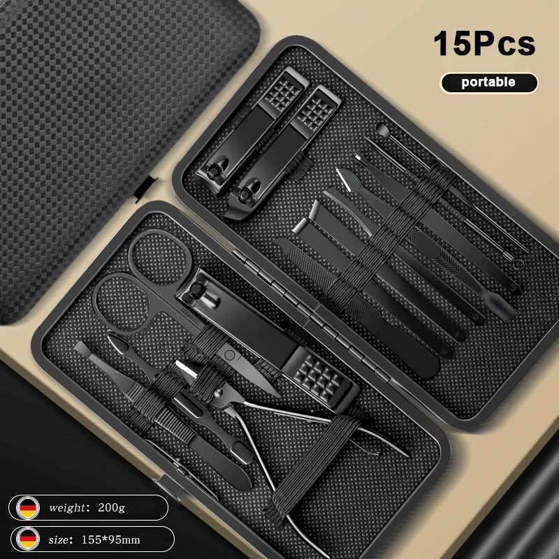 Household Stainless Steel 8/12/15/20/24 pcs Manicure Cutters Nail Clipper Set