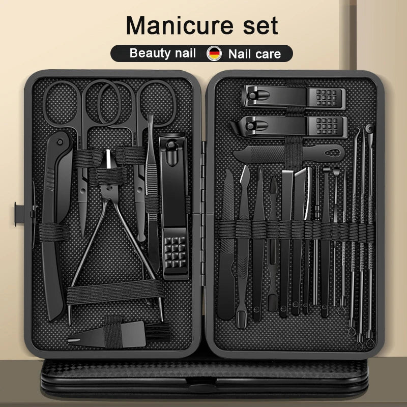 Household Stainless Steel 8/12/15/20/24 pcs Manicure Cutters Nail Clipper Set