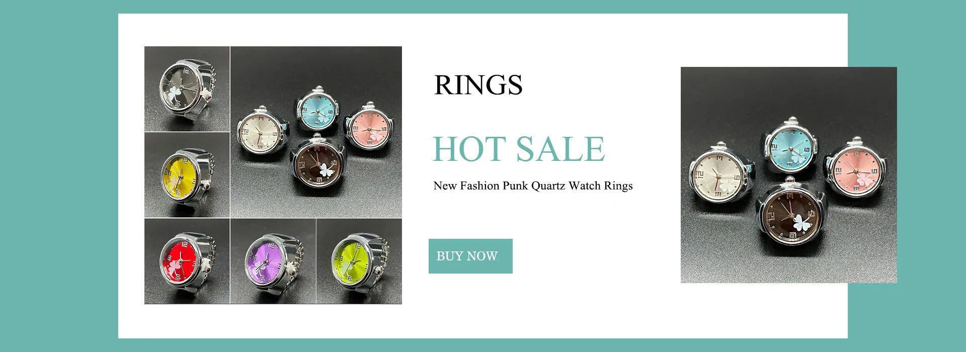 Vintage Unisex Punk  Steel Finger  Watch Ring