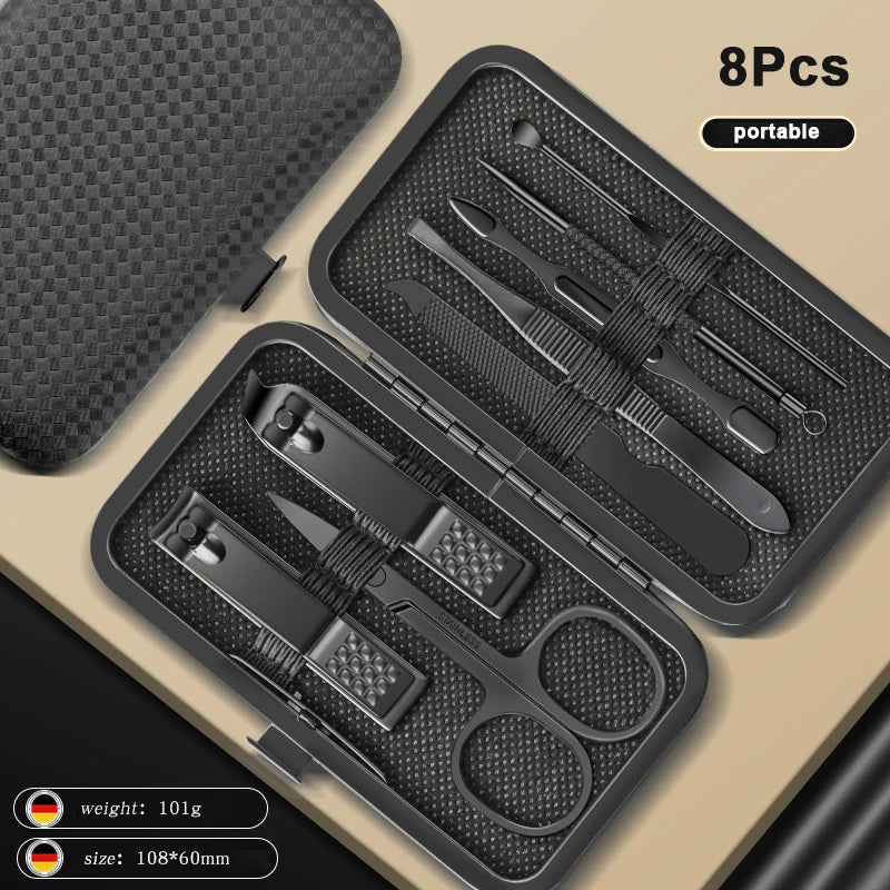 Household Stainless Steel 8/12/15/20/24 pcs Manicure Cutters Nail Clipper Set