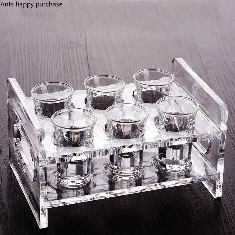 Shot Glasses With Acrylic Cup Storage Rack