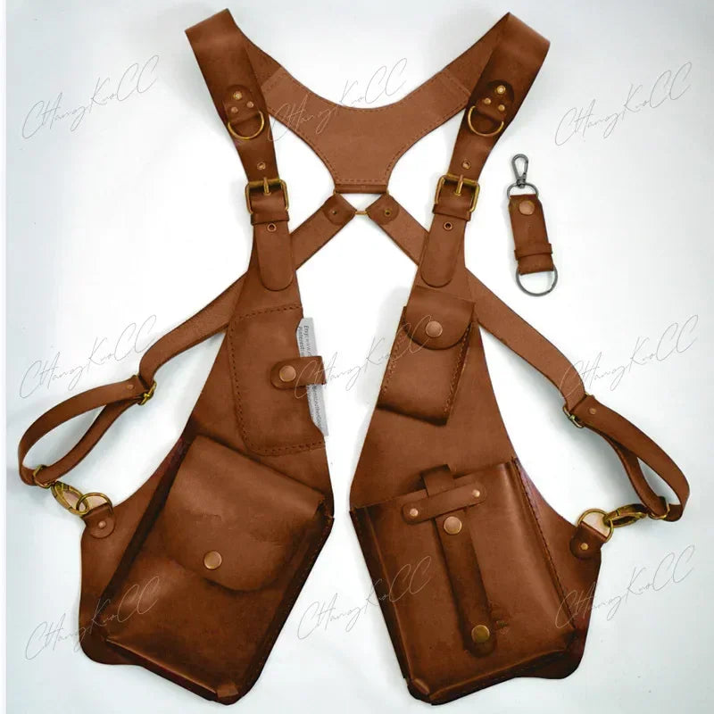 Medieval Leather Harness Holster Pouch Bag Viking Cosplay Wallet Festival Gear