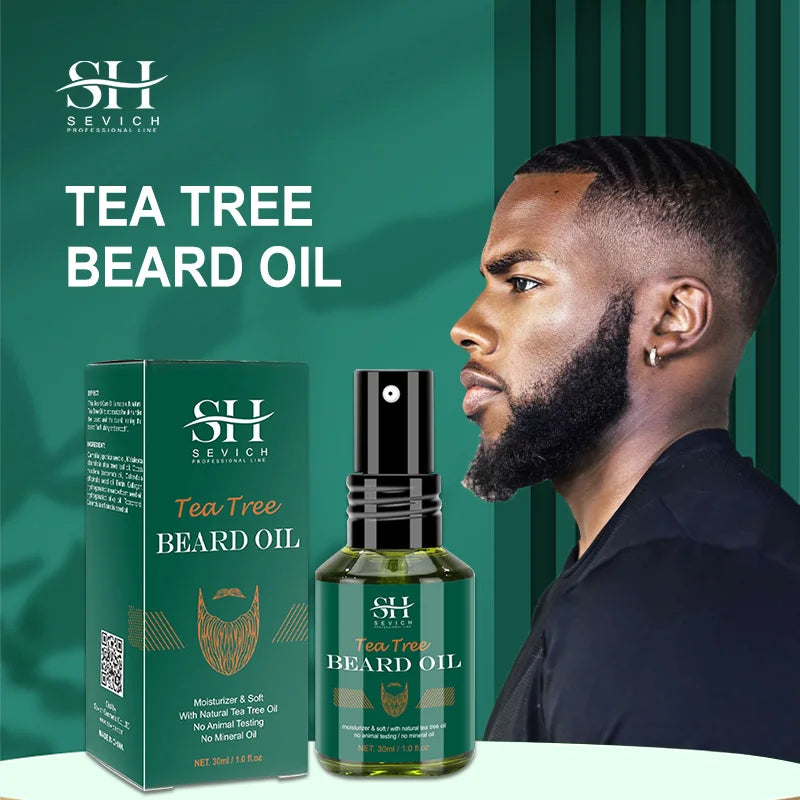 Men Biotin Beard Oil Natural Tea Tree Nourishing Regrowth Oil