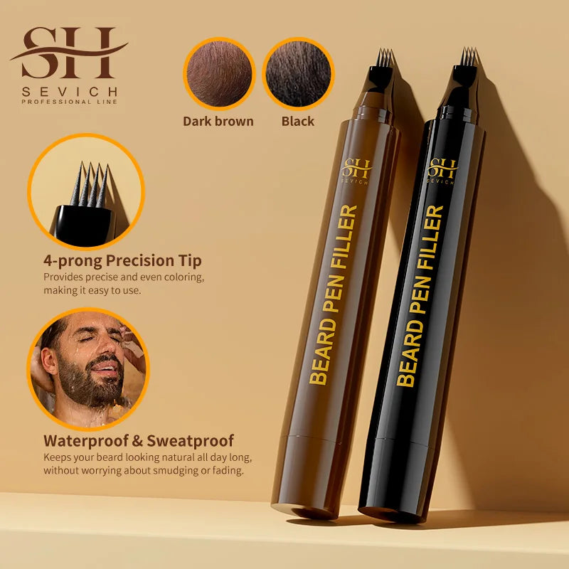 Beard - Moustache Filler Pen Waterproof Hairline Enhancer Black Fibre for Men
