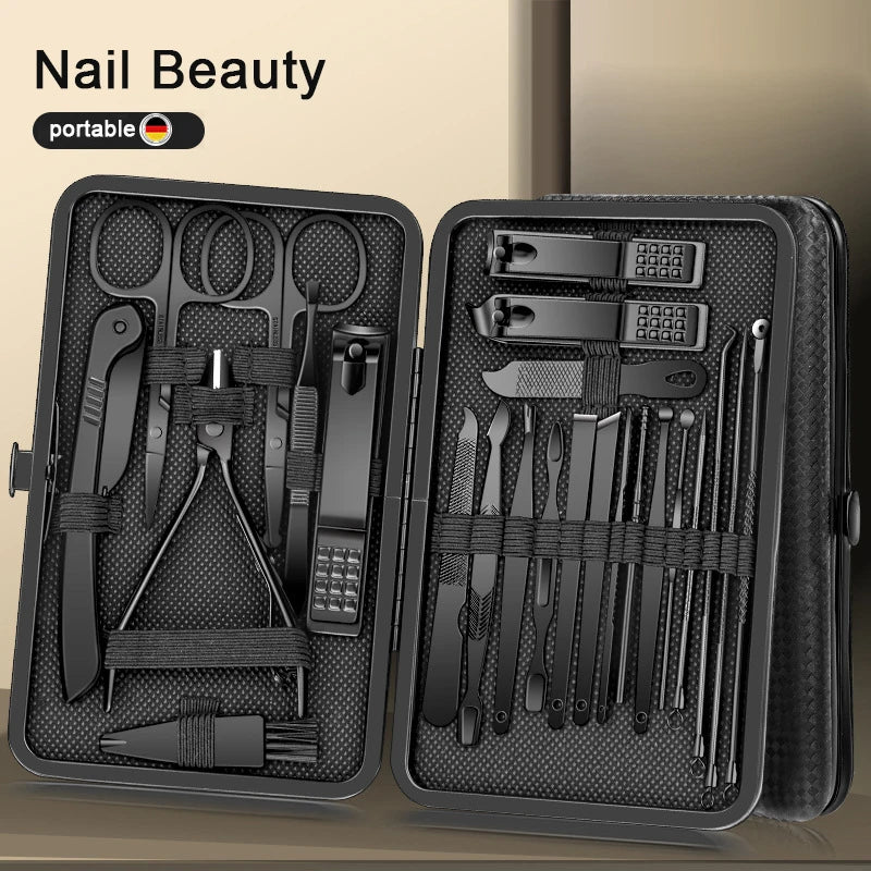 Household Stainless Steel 8/12/15/20/24 pcs Manicure Cutters Nail Clipper Set