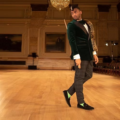 Royal Charcoal Tank (green velvet)